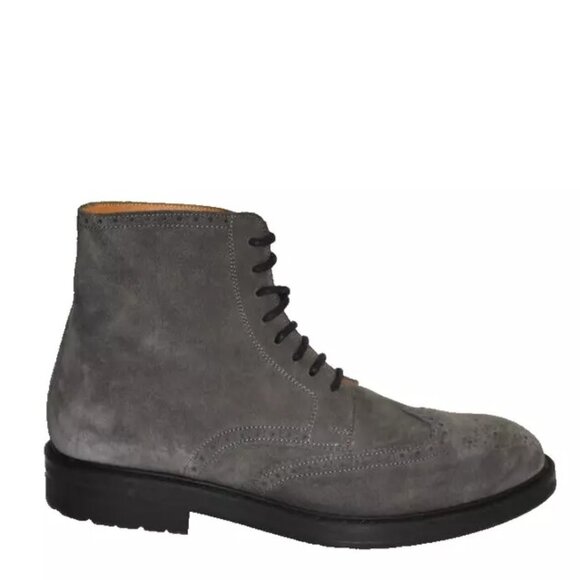 New! Magnanni Podeo Medallion Toe Ankle Boots Gray Suede 10.5 24204 DD411